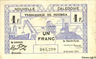 New Caledonia 1 Franc, 1943 image