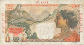 French West Indies 1 Nouveau, 1961 reverse