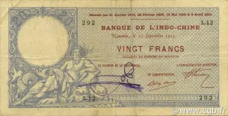 New Caledonia 20 Francs, 1913 image