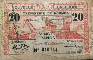 New Caledonia 20 Francs, 1943 image