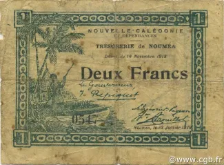 New Caledonia 2 Francs, 1919 image