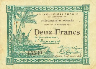New Caledonia 2 Francs, 1919 image
