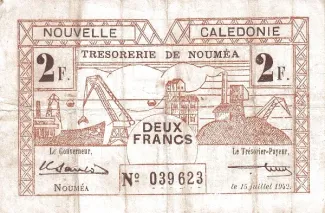 New Caledonia 2 Francs, 1942 image