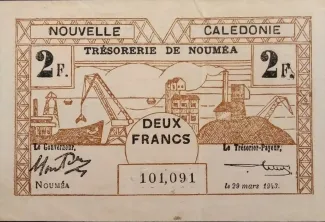 New Caledonia 2 Francs, 1943 image