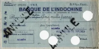 New Caledonia 5,000 Francs, 1939 P-41