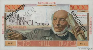 Guadeloupe 5.000 Francs, 1952 image