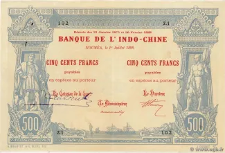 New Caledonia 500 Francs, 1898 image