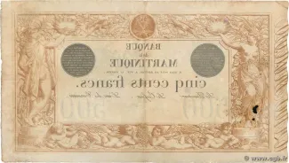 Martinique 500 Francs, 1905-1922 reverse