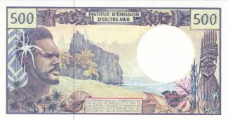 French Pacific Territories 500 Francs, 1990-2013 reverse