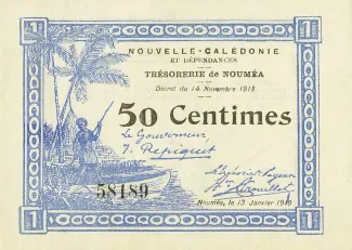 New Caledonia 50 Centimes, 1919 image