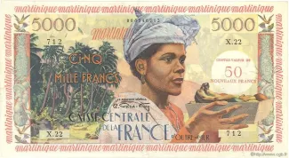 Martinique 50 New, 1960-1963 obverse