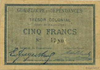 Guadeloupe 5 Francs, 1884 image