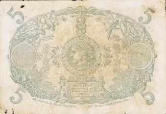 Martinique 5 Francs, 1901 reverse
