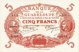 Guadeloupe 5 Francs, 1945 image