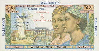 Martinique 5 New, 1960-1963 obverse