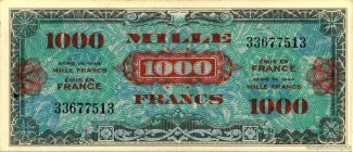 France 1,000 Francs, 1944 P-120 obverse