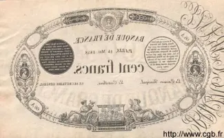 France 100 Francs, 1856-1861 reverse