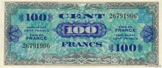 France 100 Francs, 1944 P-118 obverse