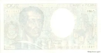 France 200 Francs, 1981-1991 P-155 reverse