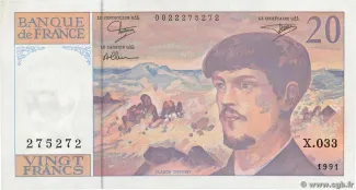 France 20 Francs, 1980-1991 P-151 obverse