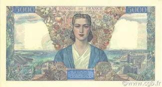 France 5.000 Francs, 1942-1947 reverse