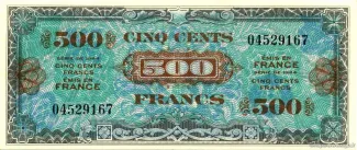 France 500 Francs, 1944 P-119 obverse