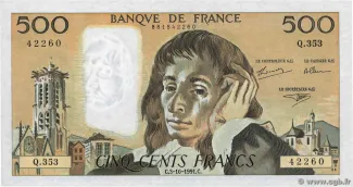 France 500 Francs, 1980-1991 P-156 obverse