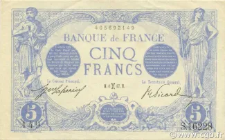 France 5 Francs, 1917 image
