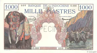 French Indochina 1,000 Piastres, 1951 P-84 obverse