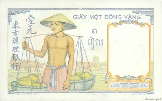 French Indochina 1 Piastre, 1932 reverse