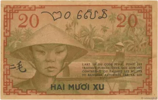French Indochina 20 Cent, 1939 reverse