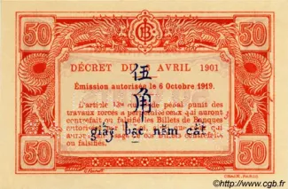 French Indochina 50 Cent, 1920 reverse