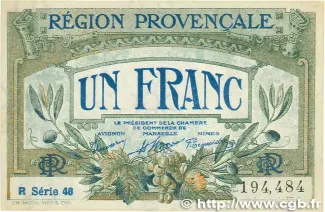 French notgeld 1 Franc, 1920 image
