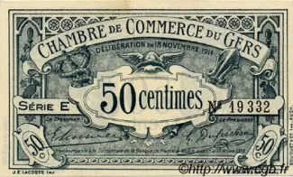 French notgeld 50 Centimes, 1916 image