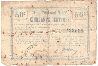 French notgeld 50 Centimes, 1915 image