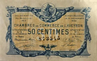 French notgeld 50 Centimes, 1922 image