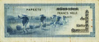 French Settlements of Oceania 1.000 Francs, 1954 reverse