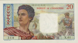 French Settlements of Oceania 20 Francs, 1951-1963 obverse