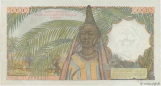 French West Africa 1.000 Francs, 1955 reverse