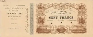 Fribourg 100 Francs, 1874 obverse