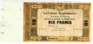 Fribourg 10 Francs, 1865-1891 obverse