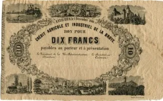 Fribourg 10 Francs, 1866 obverse