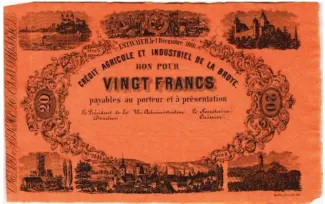 Fribourg 20 Francs, 1866 obverse