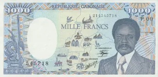 Gabon 1.000 Francs, 1986-1992 obverse