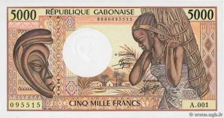 Gabon 5.000 Francs, 1984-1991 obverse