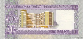 Gambia 1 Dalasis, 1978 P-8 reverse