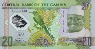 Gambia 20 Dalasis, 2014 P-30 obverse