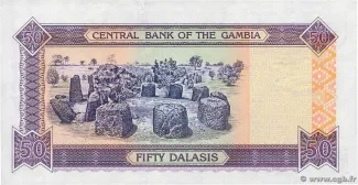 Gambia 50 Dalasis, 1996-2005 reverse