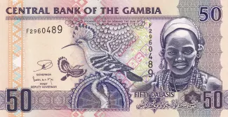 Gambia 50 Dalasis, 2006-2018 obverse