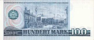 German Democratic Republic 100 Mark, 1975 reverse